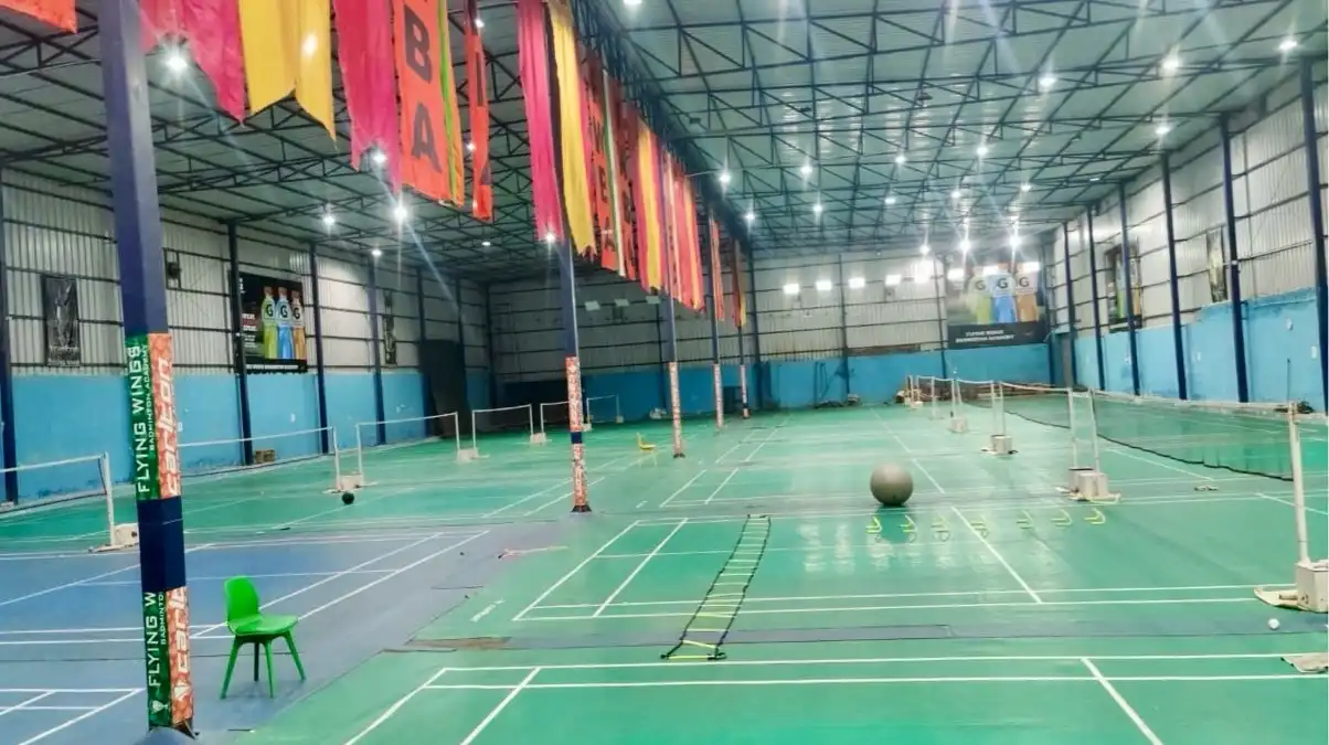 Badminton court at Flying Wings Badminton Academy in MPRC Sports Park, Sector 92, Gurugram, 122505 - Professional badminton courts for weekend games and tournaments