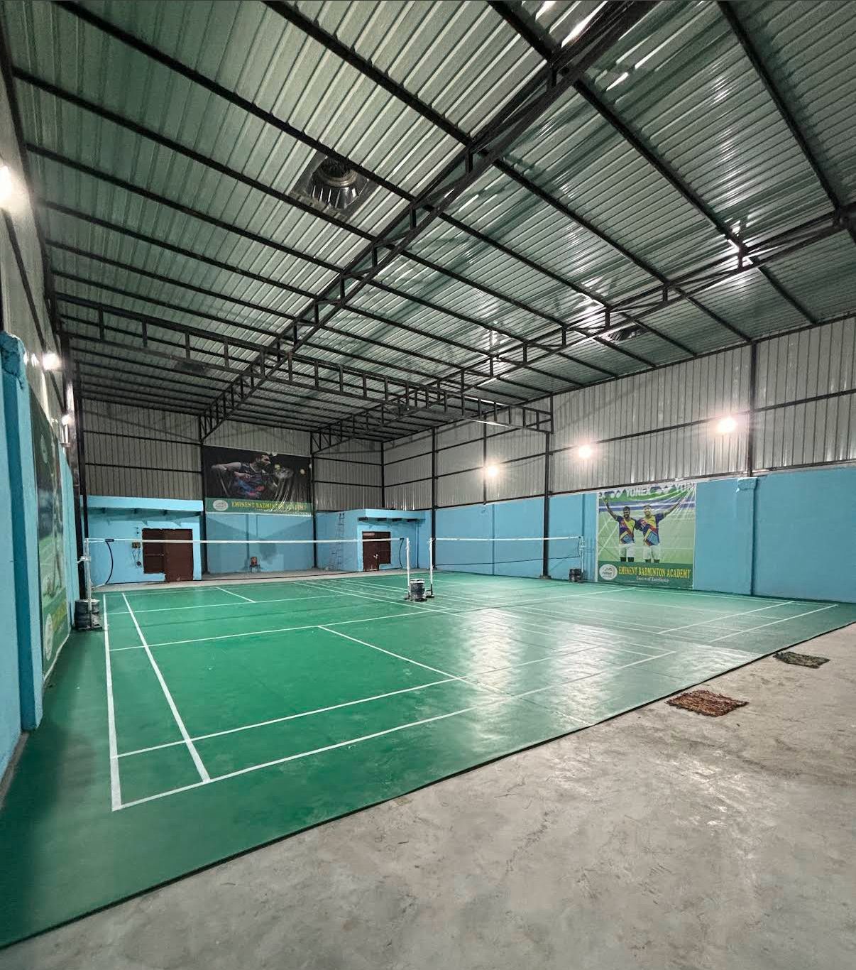 Badminton court at Eminent Badminton Academy in Dada Bhaiya Society, Gali No. 5, Basai Village, Sector 9B, Gurugram, Haryana 122006 - Professional badminton courts for weekend games and tournaments